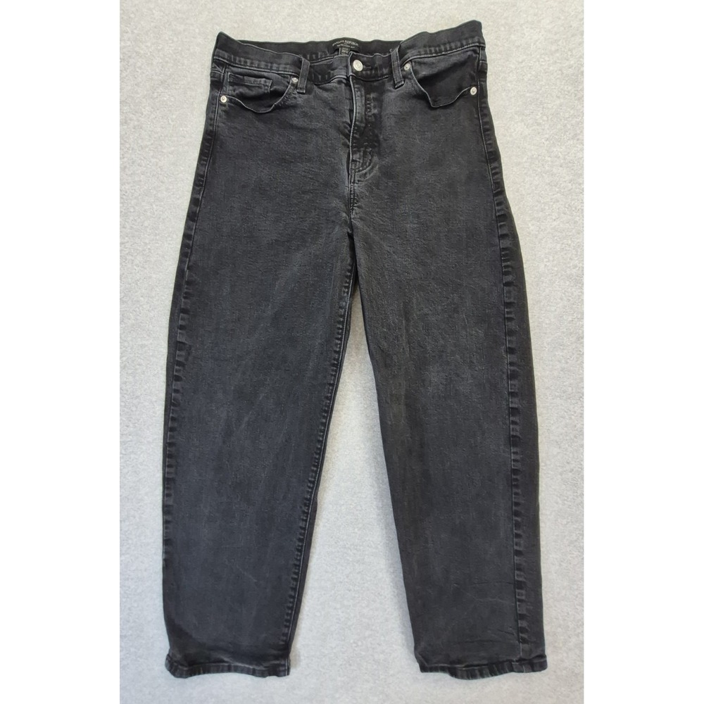 Banana Republic High Rise Barrel Jeans Womens 31/12 Black Denim Trendy Aesthetic